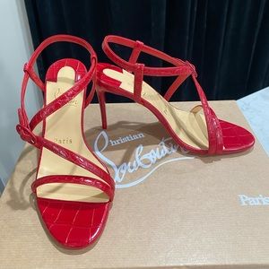 COPY - Christian Louboutin red crocodile heels
